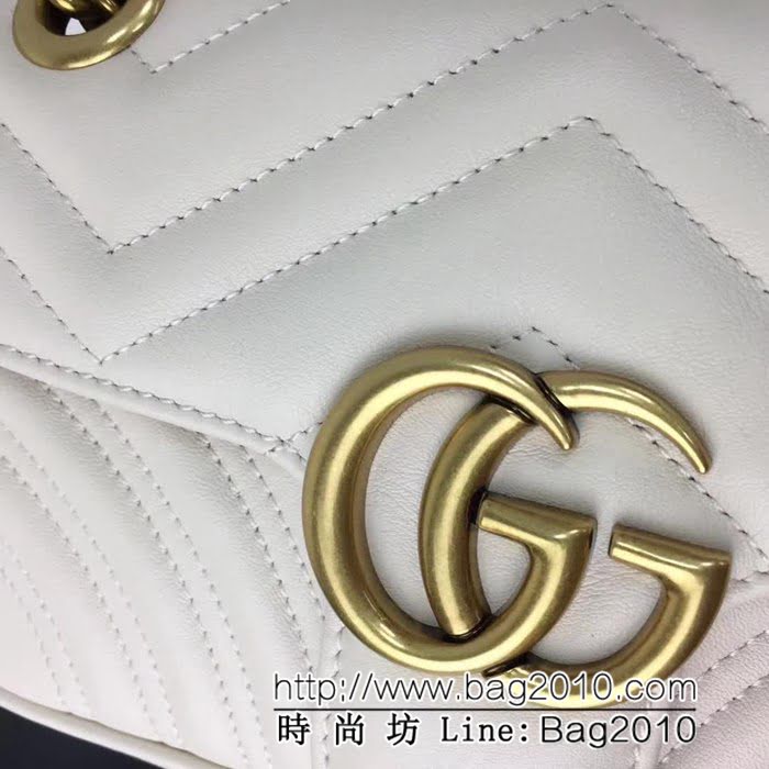 GUCCI古馳原單 新款專櫃品質原單貨實物實拍446744 米白鏈條單肩斜挎包 HY1087